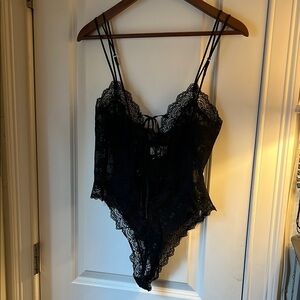 Victoria’s Secret Vintage Black Teddy Body Suit Vintage Gold Label